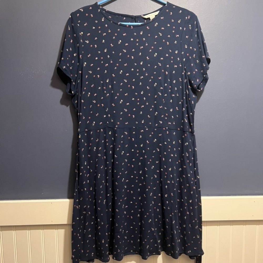 Micro Floral Print Tie Dress